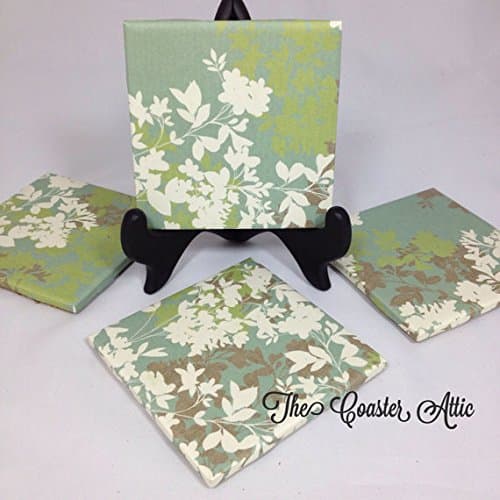 Simple Flower Handmade Tile Coasters (Set of Four)
