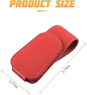 Sunglasses Holders for Car Sun Visor, Leather Eyeglasses Hanger Mounter, Magnetic Glasses Holder and Ticket Card Clip, Auto Interior Accessories Universal for SUV Pickup Truck (Red)