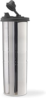 SignoraWare 1.1 Litres Easy Flow Stainless Steel Oil Dispenser Bottle with Lid and Cap | Air-Tight Spill-Proof | Food Grade Pourer Drizzler (Black, Set of 1 | 1100ml)