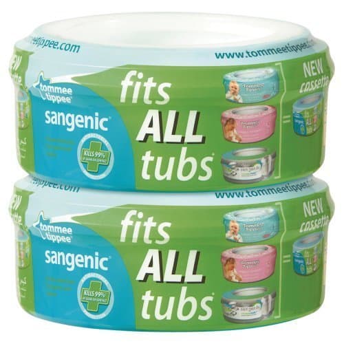Tommee Tippee Sangenic Nappy Wrapper Cassette 2 Pack - Fits All Tubs by Sangenic