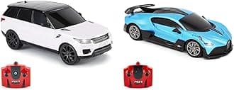 TM Range Rover Sport Remote Control Car 1:24 scale with Working LED Lights, Radio Contro & Bugatti Divo Blue Remote control Radio Car 1:24 Officially Licensed 1:24 Scale Working