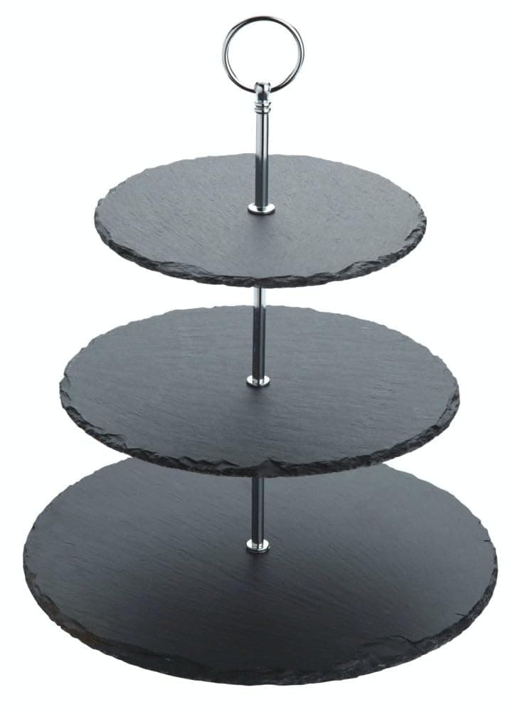 Artesà Three Tier Slate Cake Stand Serving Set, Cake Standing Set, 28.5x34.5cm, Gift Boxed