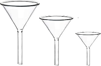 RG - Borosilicate Glass Funnel for Laboratory and Bottle Hot Oil or Liquid Chemicals Solutions - 50(mm) 75(mm) 100(mm) - Pack of 3