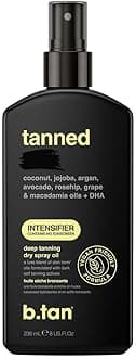 b.tan Best Tanning Oil | Get Tanned Intensifier Dry Spray - Fast, Dark Outdoor Sun Tan From Tan Accelerating Actives, Packed with Moisturizing Oils, No SPF, Austrailian Brand, 236ml