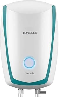 Havells Instanio 3L 4.5KwH Instant Water Heater(Geyser)| Temp. Sensing LED Indicator| Rust & Shock Proof Body| ISI Marked|With Flexible Pipes| Warranty: 5 year on Inner Tank| (White Blue)