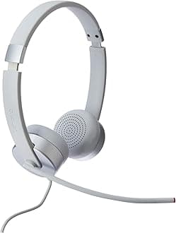 100 Stereo Analog Headset, 3.5mm, 180° Boom Microphone, Memory-Foam Earcups, GXD1B60597, Cloud Grey