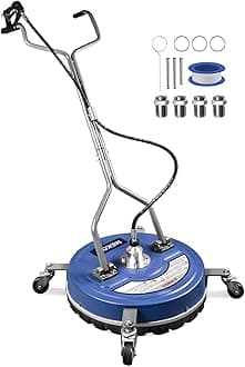 MEKOH Pressure Washer Surface Cleaner 20 inch, Power Washer Accessories 4000 PSI, Driveway Pressure Washer Attachment with 3/8 Inch Quick Connect, 3 GPM for Sidewalks