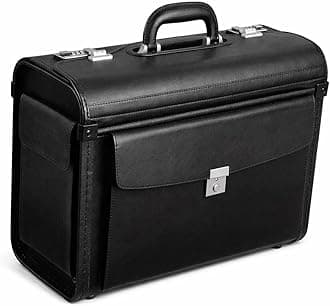 Alassio Genova 45028 Pilot Case Made of Durable Imitation Leather Approx. 46 x 35 x 20.5 cm Black