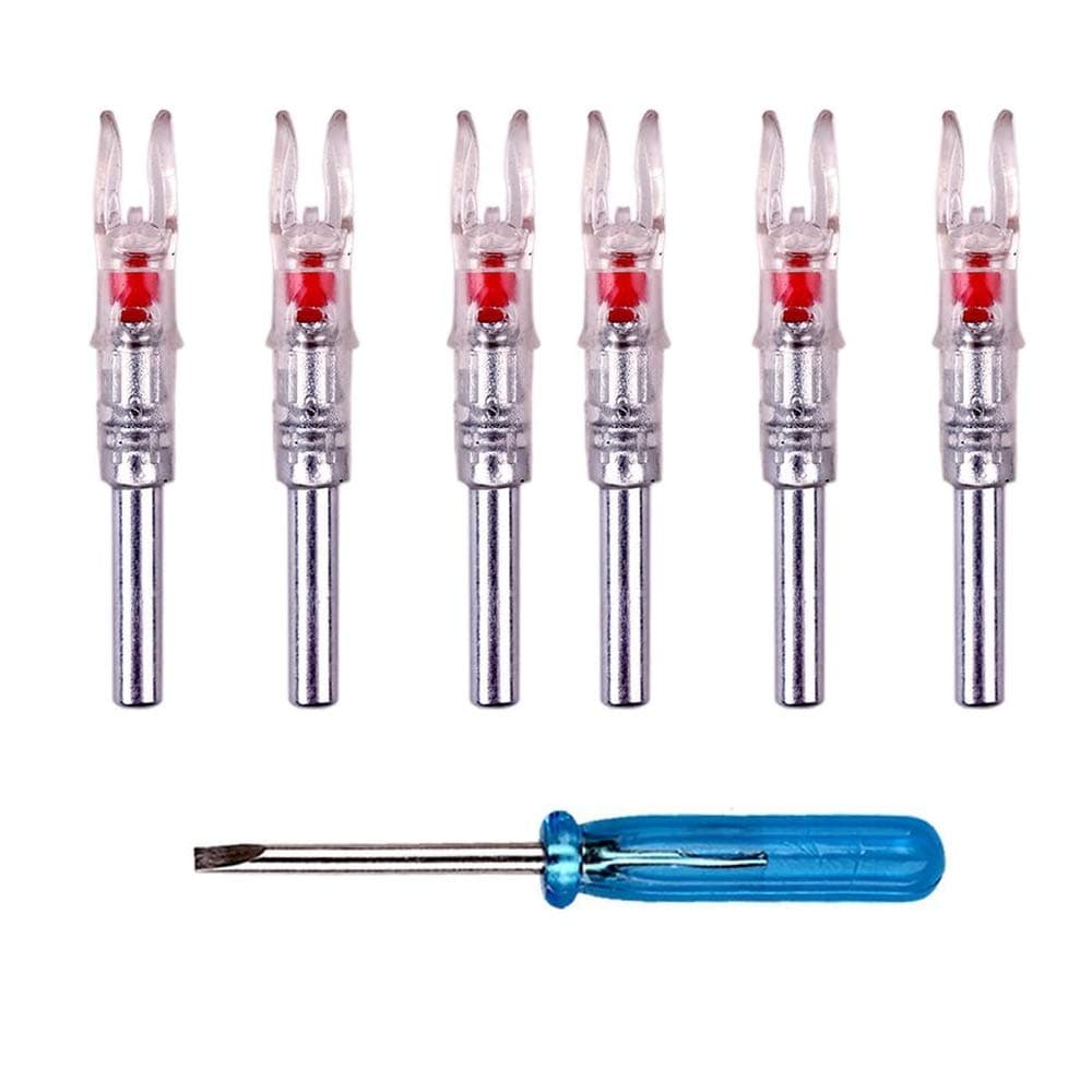 aokur 6PCS 6.2mm Automatic Led Lighted Nock Compound Bow Arrow Nock for Hunting Shooting