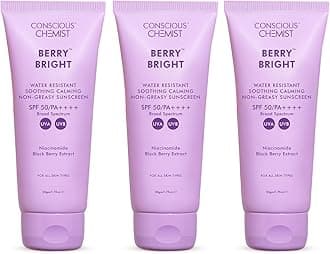 Sunscreen SPF 50 PA++++ 150g Sunscreen for Oily Skin, Gel Sunscreen, Niacinamide with Black Berry Extract, Lightweight, Water Resistant, All Skin Types - Berry Bright