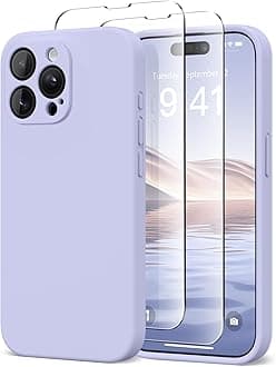 Magnetic for iPhone 14 Pro Case, Compatible with MagSafe, [Full Camera Protection][2 Screen Protectors] Silicone Shockproof Protective Phone Case for iPhone 14 Pro 6.1", Lilac