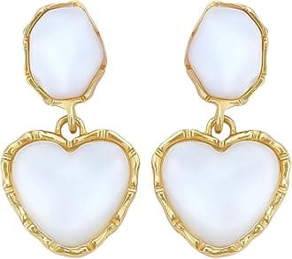 Estailo Bling Blogger Heart Earrings for Women & Girl's | Gold-Plated Sparkling Heart Studs | Party & Casual Wear - Premium Fashion Accessory for Women and Girl's