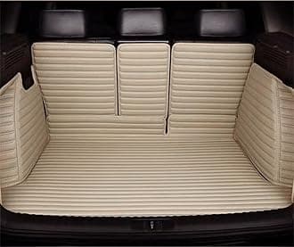 Car Trunk Mats for Toyota FJ Cruiser 2007-2016,All Weather Stripe Pu Leather Full Coverage Cargo Liners with Backrest Mat Protection Beige