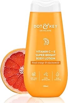 Dot & Key Vitamin C + E Super Bright Body Lotion for Deep Nourishing & Visibly Glowing Skin | Reduces Dark Spots & Tanning |With Triple Vitamin C & Niacinamide | For Women & Men | 250ml