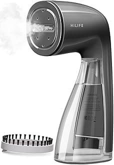 HiLIFE Steamer for Clothes, 1100W Clothes Steamer, Fast Wrinkle Removal with Large 300ml Tank, Ideal for All Fabrics, Easy to Use, Compact and Portable Travel Garment Steamer