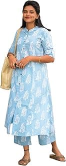 ANNI DESIGNERWomen's Rayon Viscose A-Line Printed Kurta with Pant