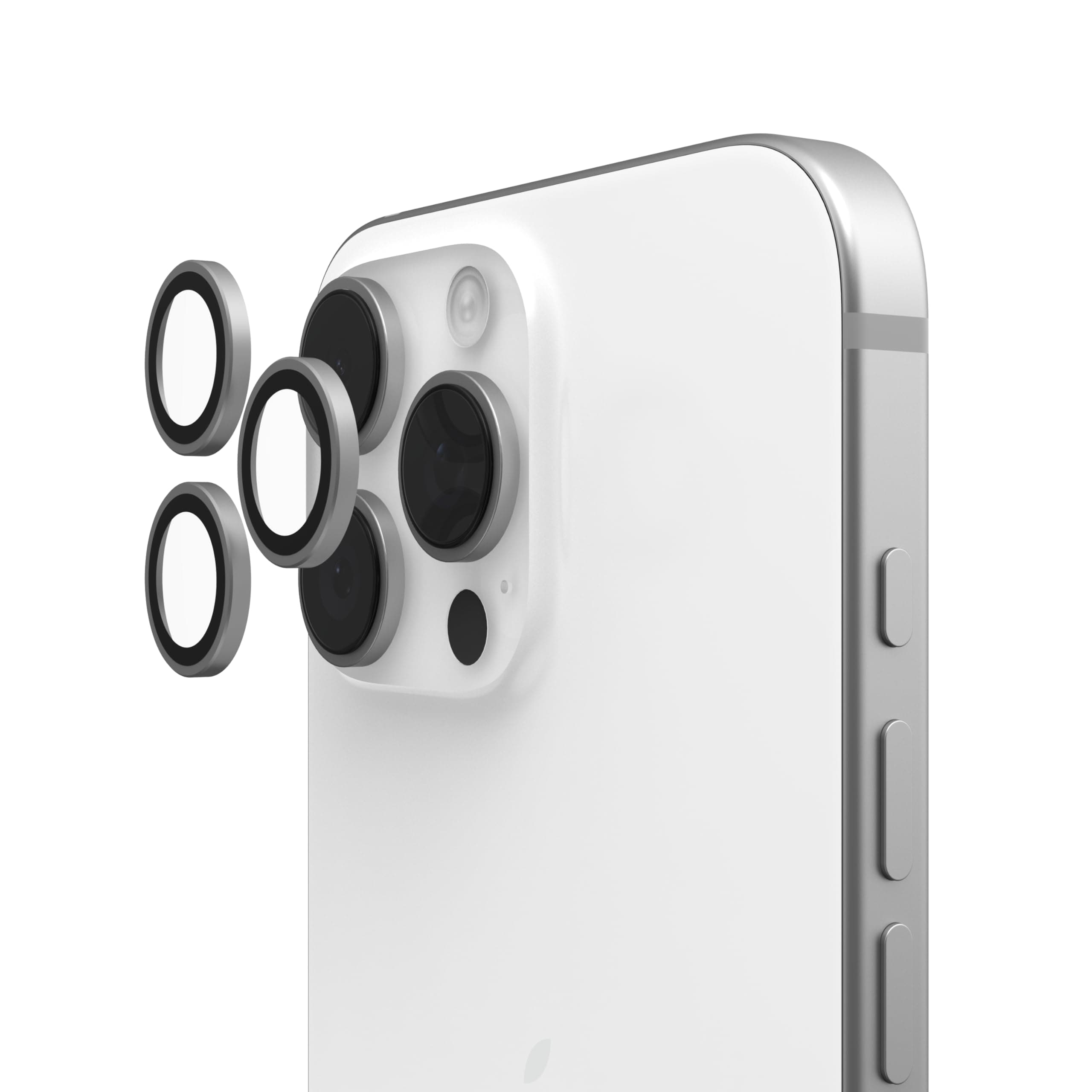 URBAN ARMOR GEAR UAG Designed for iPhone 16 Pro Max/16 Pro/15 Pro Max/15 Pro Len Shield Camera Lens Protector, Scratch Resistant Anti-Fingerprint Individual Titanium Alloy Ring, Titanium/Clear