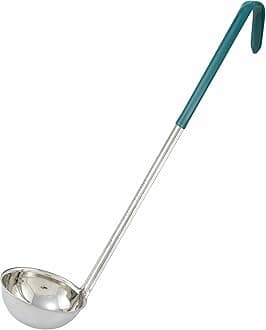 Stainless Steel Ladle with Green Handle, 4-Ounce, Medium