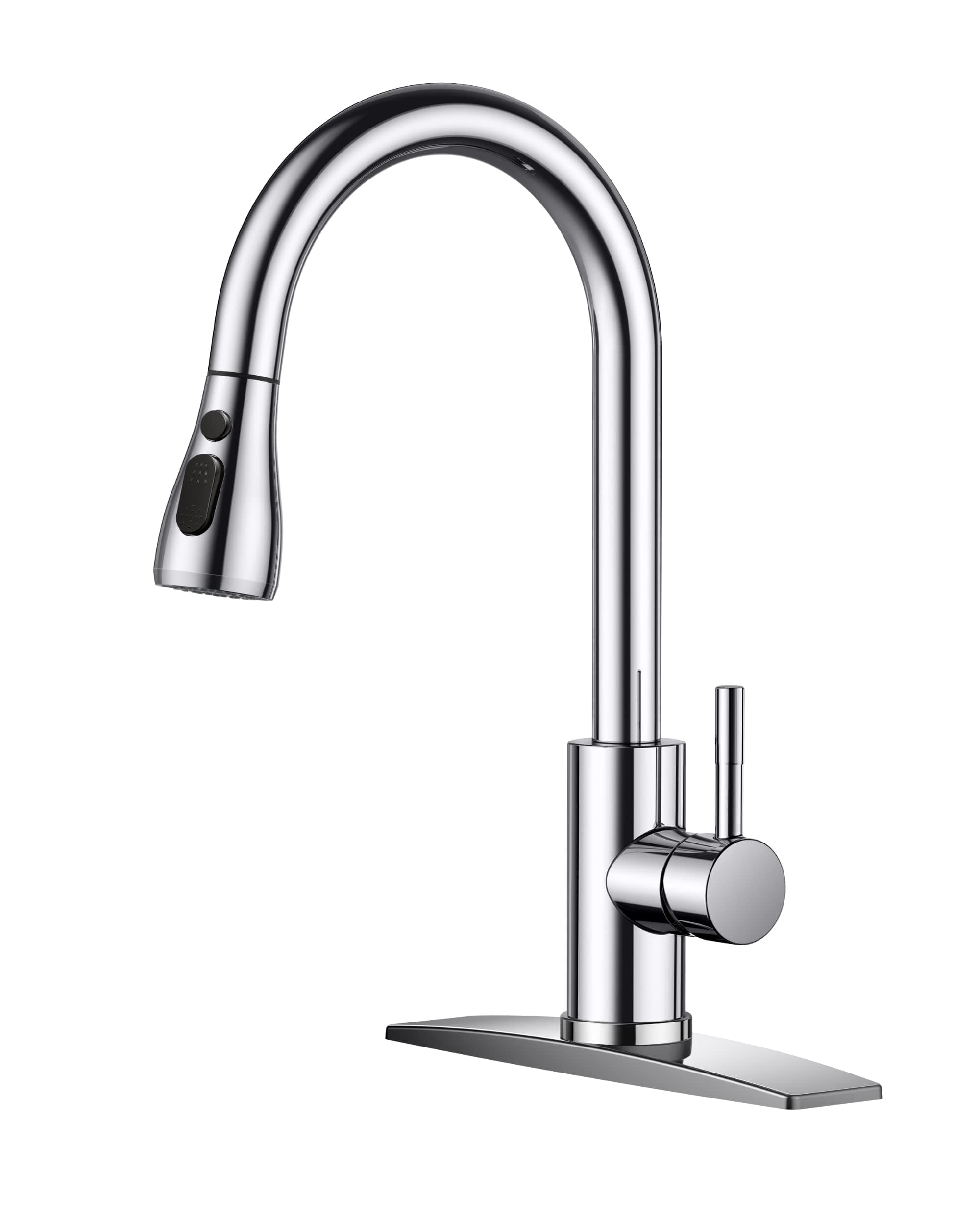Kitchen Faucets with Pull Down Sprayer, Chrome, High Arc Single Handle Classic Stainless Steel Sink Faucet Pull Out for Farmhouse Camper Laundry Rv Bar
