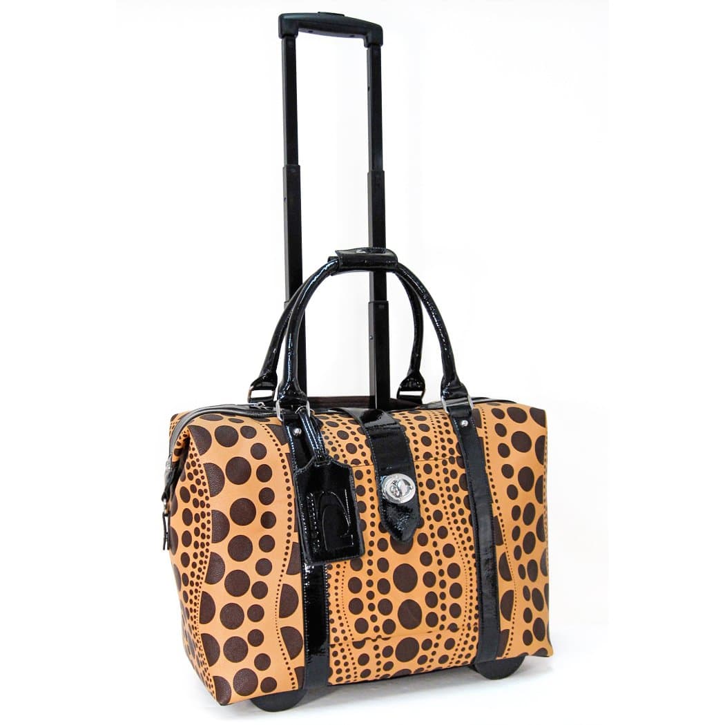 Wavy Polka Dot Laptop Rollerbrief, Sand/Brown, One Size