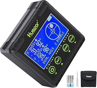 Digital Angle Gauge Protractor, Electronic Bubble Angle Finder Dual Axis Level Box 0.01° Resolution V-Groove Magnetic Base&LCD Inclinometer Bevel Gauge with Audible Alert -Measures 0~360° AG03