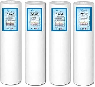 Spun Filter Candle For Ro Water Purifiers Pack Of-(4),Ensuring Clean,Safe,&Pure Drinking Water,Filter Housing Of All Water Purifier,Pp Spun Cartridge Pre Filter(White)