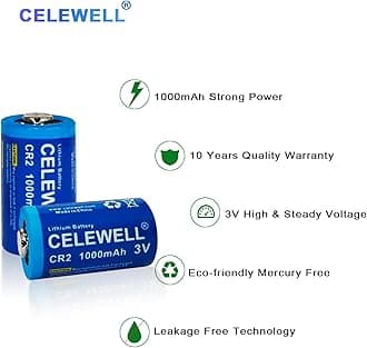 CELEWELL CR2 4Pcs 3V 1000mAh Lithium Battery【10-Year Warranty】