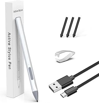 Stylus For HP Envy x360 Pavilion x360 Specter x360 Spectre X2 Envy X2 Touchscreen Laptop Rechargeable MPP 2.0 Tilt Pencil 4096 Pressure Sensitivity Using The Microsoft MPP Protocol,Silver