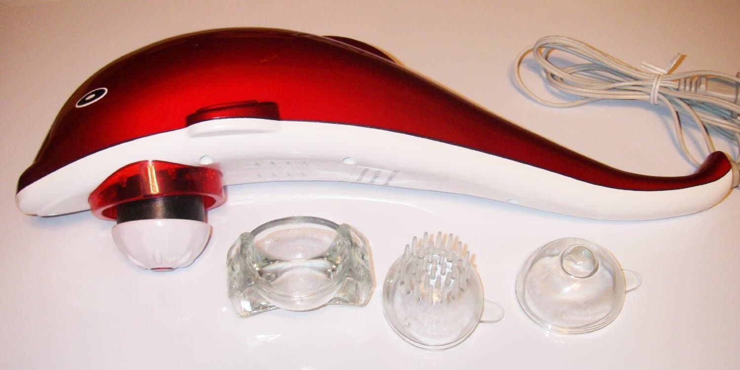 Real Cute Dolphin Shape Hand Held Massager 3-in-1 Multiple Therapeutic Function: Vibration, Magnetic, Far Infrared Therapy to Aid in Pain and Stress Relief