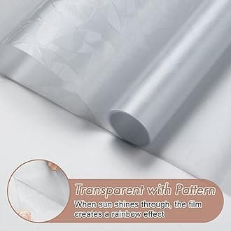 Haton Window Privacy Film, Stained Glass Rainbow Film Decorative Window Clings, Static Cling Sun Blocking Stickers Decals Coverings Tint for Home Heat Control, Non-Adhesive 23.6" x 118.1"