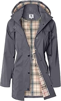 SaphiRose Women's Hooded Waterproof Rain Jacket Casual Coat