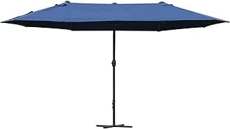 Outsunny 4.6m Garden Parasol Double-Sided Sun Umbrella Patio Market Shelter Canopy Shade Outdoor with Cross Base