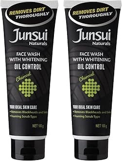 Naturals Charcoal Face Wash for Oil Control 100g (Pack of 2) | Removes Blackheads and Sebum | Contains Refreshing Ingredient & Yam Bean extract