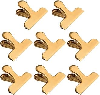 Chip Bag Clips,8 Pack Large Golden Stainless Steel Air Tight Bag Clip Perfect for Kitchen &Office (8 pack)