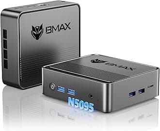 Bmax B3 Mini PC, Intel N5095 4C/4T (Up to 2.9GHz, Beats N150/N95/N100), 8GB DDR4 256GB SSD, 4 x USB 3.0/Wi-Fi 5/HDMI 2.0 Micro Computers Supports Dual 4K Display for Home & Pro Work