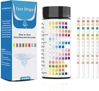 - 50pcs Water Testing PH Testing Strips, 14 in 1 Water Testing Kit Aquarium Test Strips Professional Freshwater Water Testing Kit for PH GH&KH Nitrite Nitrate Chlorine Carbonate