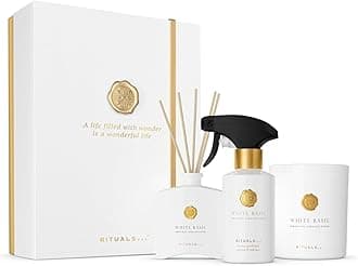 RITUALS White Basil L Gift Set - 3 Luxury Room Fragrances from the Private Collection - Aromatherapy Gift Box with Room Fragrance, Scented Candle and Reed Sticks