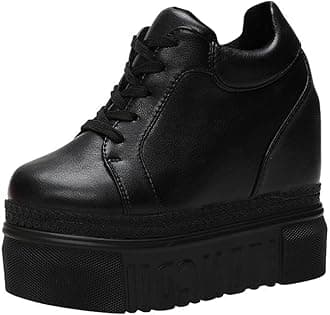 ACE SHOCK Women Fashion Platform Sneakers High Hidden Heel Wedge Walking Shoes Brides Wedding Shoes