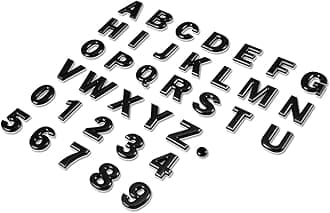 Auto Dynasty Metal Emblem Decal Logo Trim Badge Text Black Number 7 - Not a Set