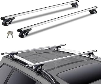 Roof Rack Cross Bars, Aluminum Roof Rack Crossbars, Fit Raised Side Rail with Gap, 200 lbs Load Capacity, Adjustable Crossbars with Locks, for SUVs, Sedans, and Vans