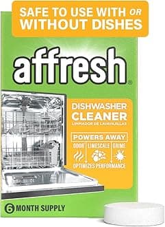 Affresh Dishwasher Cleaner, Helps Power Away Odor Causing Bacteria, Limescale, Mineral Deposits & Grime Inside Pump, Tub & Hoses, 6 Tablets, 6 Month Supply