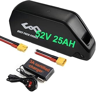 (UK) Ebike battery 52V 25AH Long Range Lithium electric bike battery for Max 2000W 1500W 1000W 750W 500W Motor, ba-fang, AW, Most Ebike conversion kit