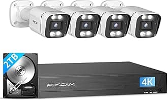 FOSCAM 4K NVR System with 4 Bullet IP PoE Cameras