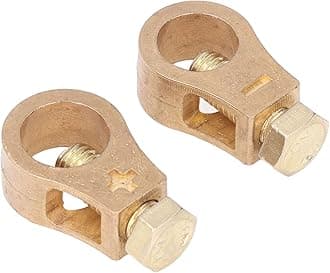 2pcs Battery Terminal Wire Clips, Battery Wiring Stake Head O Type Chuck Pure Copper Battery Clips Thickened Battery Wiring Battery Head Power Connection