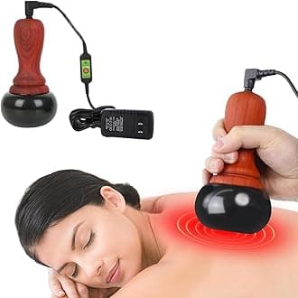 Hot Stones Massage Set with Warmer, Adjustable Temperature Bian Stone Electric Body Massager, Gua Sha Scraping Massager for Home SPA Relaxation Treatment Pain Relief
