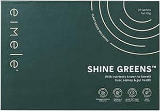 Shine Greens | Superfood Greens Powder Sachets | Supports Energy, Digestion & Immunity | Antioxidants, Essential Nutrients & Probiotics | 30 Sachets (3.70 oz Total)