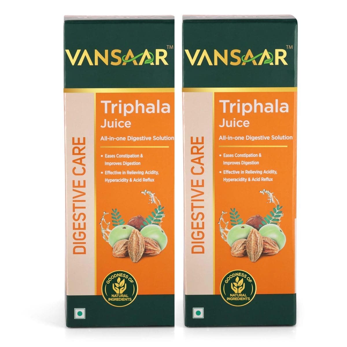 Vansaar Triphala Juice| All-in-one Digestive Care Solution | Long term constipation, digestive problem relief supplement | Improves Gut Health | 100% Ayurvedic Formula - 1L (Pack Of 2)