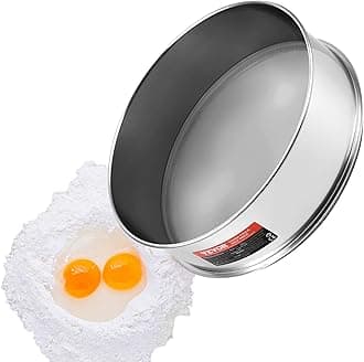 VEVOR Fine Mesh Flour Sieve, 150 Mesh Sifter, 304 Stainless Steel Food-Grade, 12.6" Strainer for Baking, 5 Sizes Mesh Hole for Mungbean, Rice, Pearl Powder