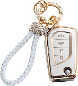 for Toyota Key Fob Cover with Lanyard, Key Case Shell Compatible with Toyota Fortuner Tundra Camry RAV4 Highlander Corolla Smart Key Holder