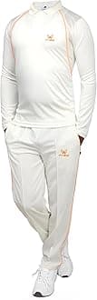 Cricket Uniform Dress Set White T Shirt and Trousers, Adult Size, Men's